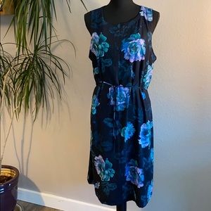 LOFT floral maxi dress with tie waist